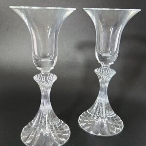 Elegant Clear Glass Candle Holders